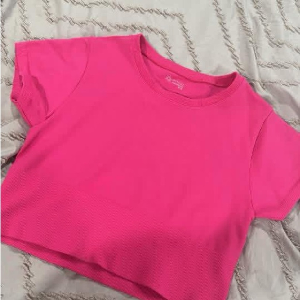 Aerie Pink Cropped T-Shirt